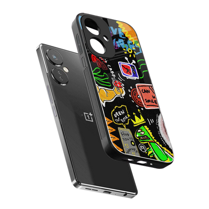 graffiti back phone cover | glass case for oneplus nord ce 3