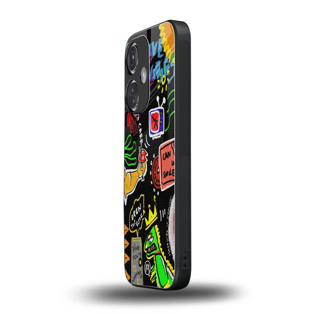 graffiti back phone cover | glass case for oneplus nord ce 3