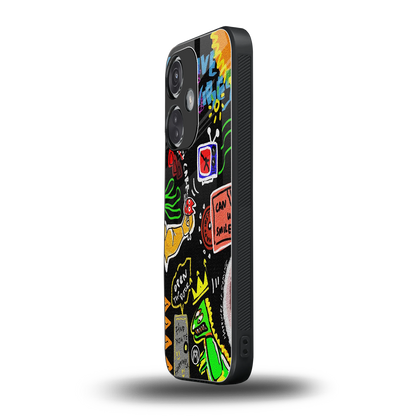 graffiti back phone cover | glass case for oneplus nord ce 3