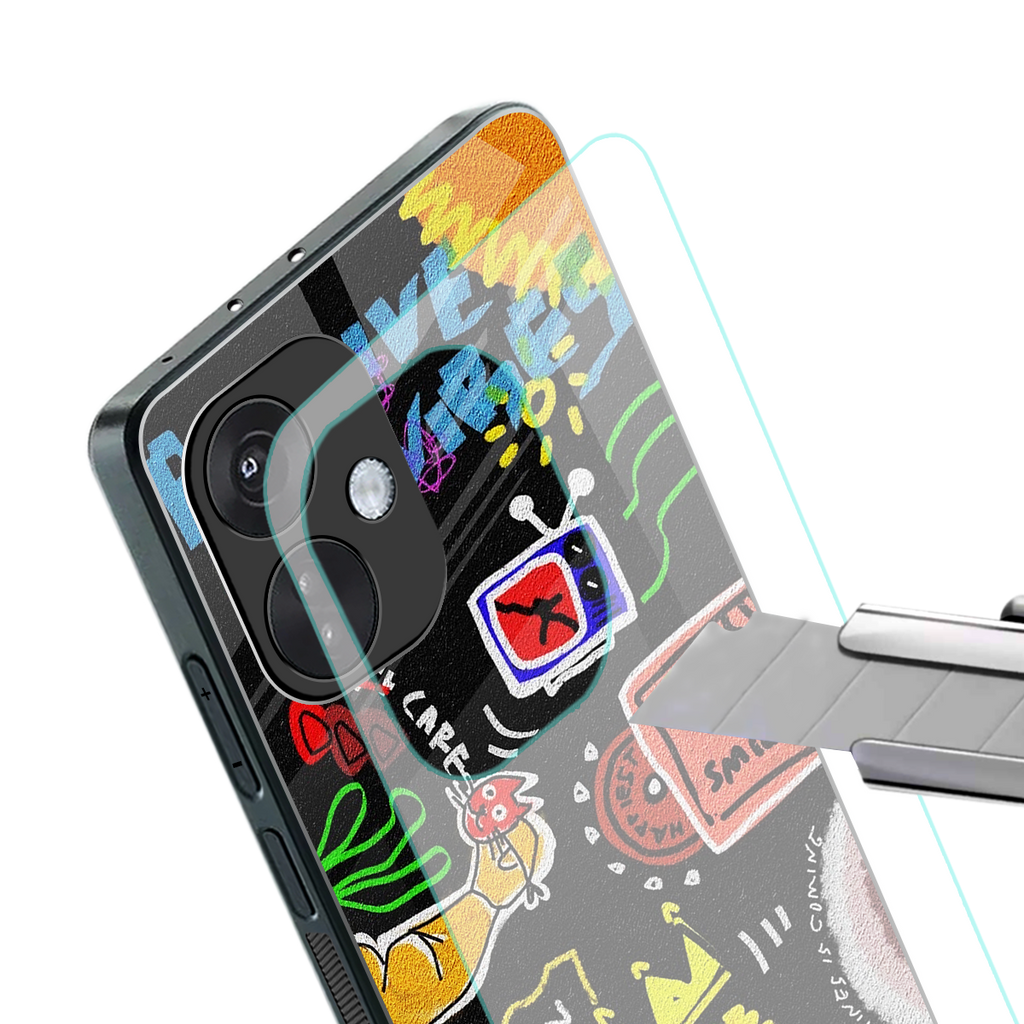 graffiti back phone cover | glass case for oneplus nord ce 3