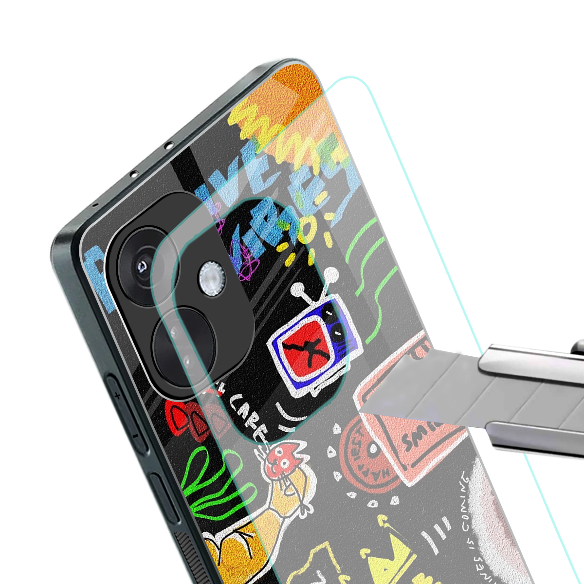 graffiti back phone cover | glass case for oneplus nord ce 3