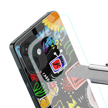 graffiti back phone cover | glass case for oneplus nord ce 3