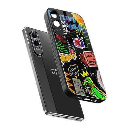 graffiti back phone cover | glass case for oneplus nord ce 4 lite