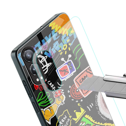 graffiti back phone cover | glass case for oneplus nord ce 4 lite
