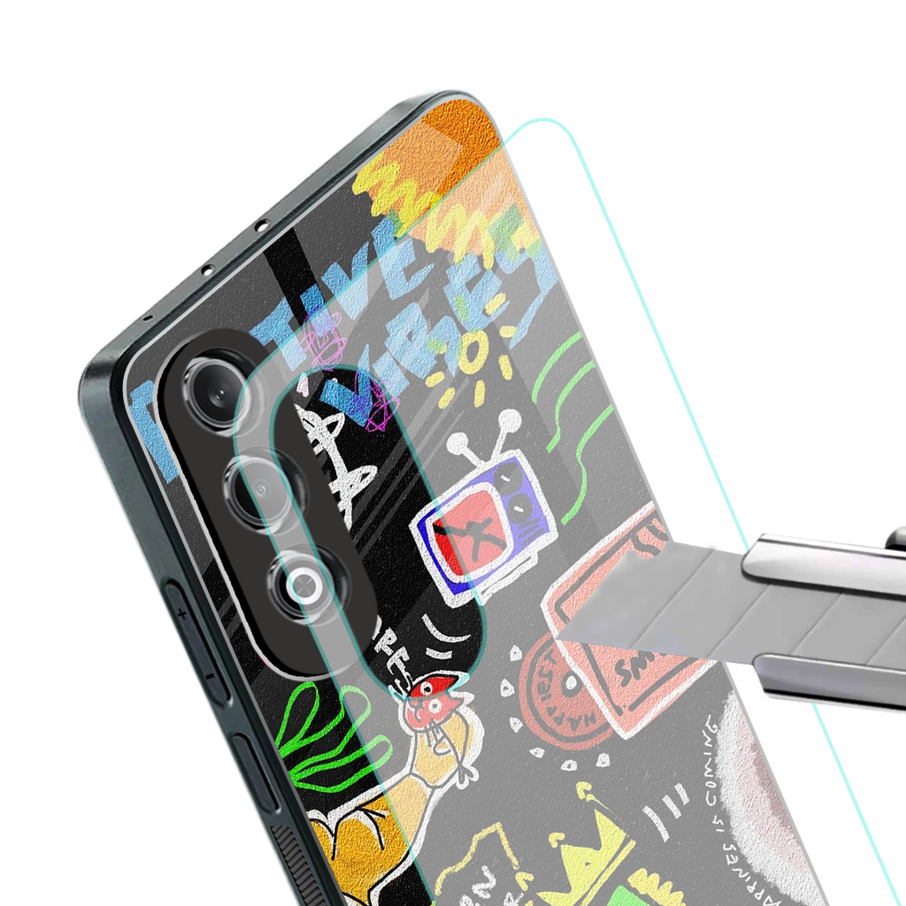 graffiti back phone cover | glass case for oneplus nord ce 4
