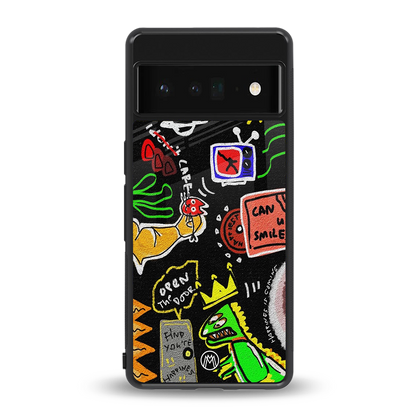 graffiti back phone cover | glass case for google pixel 6 pro