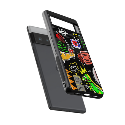 graffiti back phone cover | glass case for google pixel 6 pro