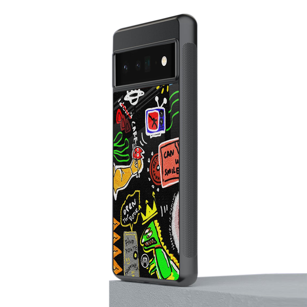 graffiti back phone cover | glass case for google pixel 6 pro