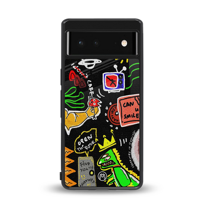 graffiti back phone cover | glass case for Google Pixel 6A