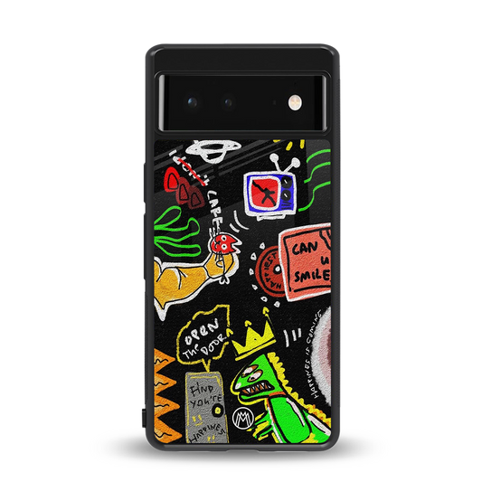 graffiti back phone cover | glass case for Google Pixel 6A