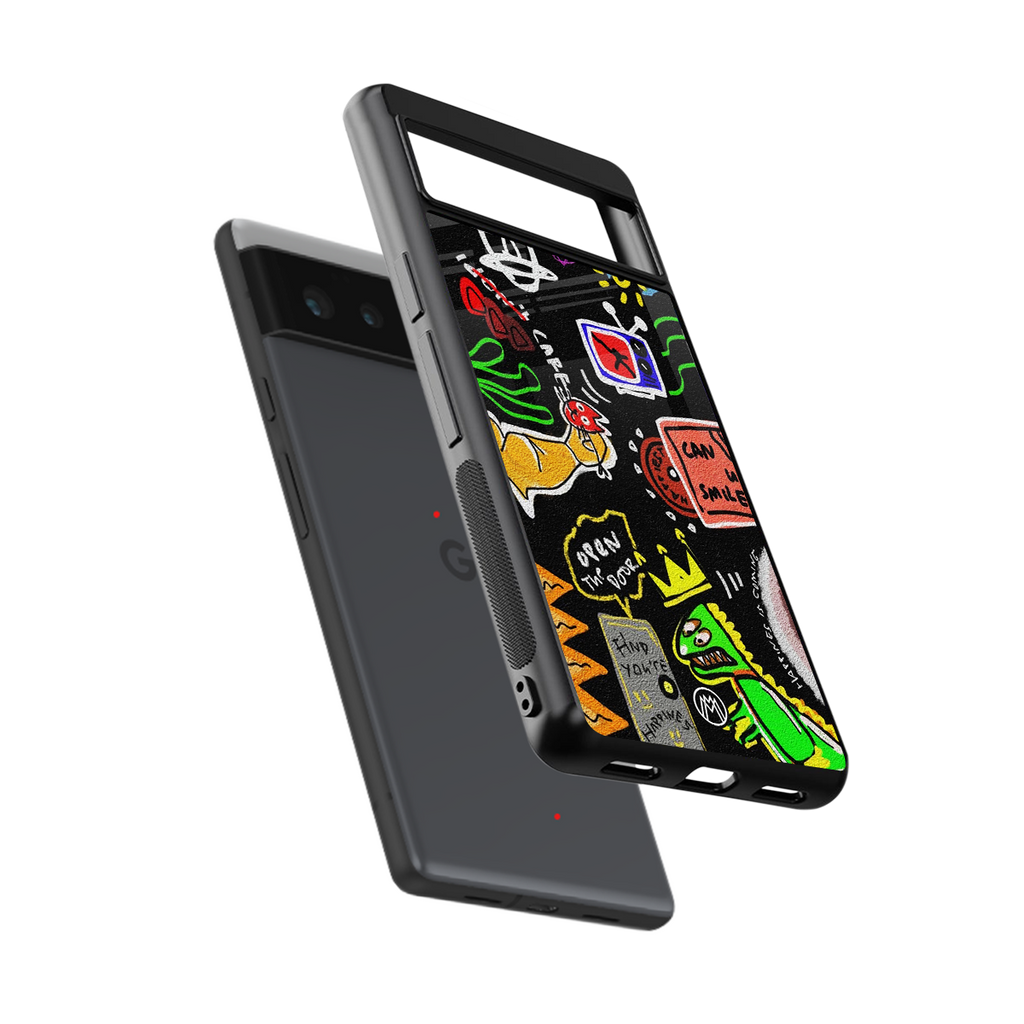 graffiti back phone cover | glass case for Google Pixel 6A