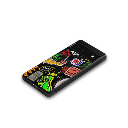 graffiti back phone cover | glass case for Google Pixel 6A