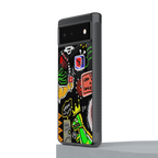 graffiti back phone cover | glass case for google pixel 6