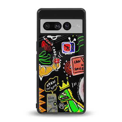 graffiti back phone cover | glass case for google pixel 7 pro