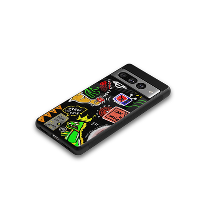 graffiti back phone cover | glass case for google pixel 7 pro