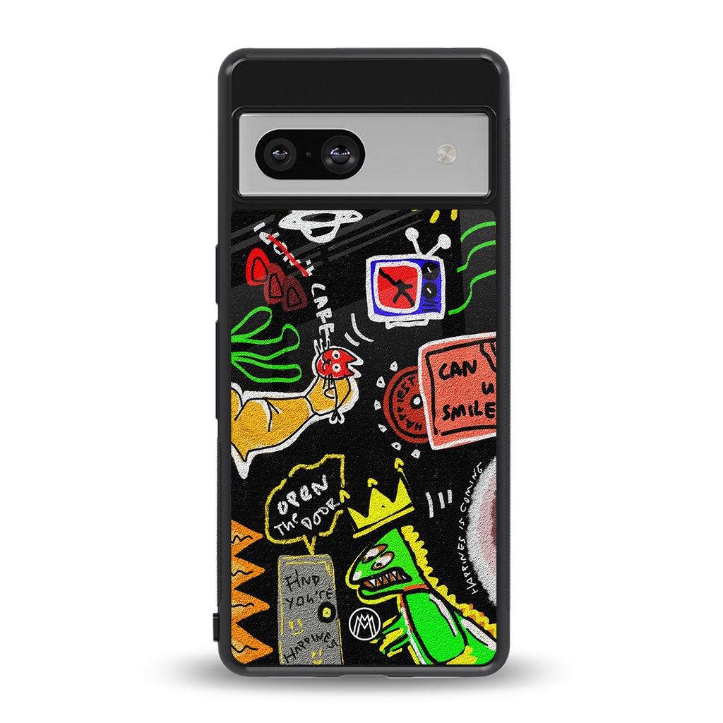 graffiti back phone cover | glass case for Google Pixel 7