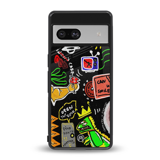 graffiti back phone cover | glass case for Google Pixel 7A