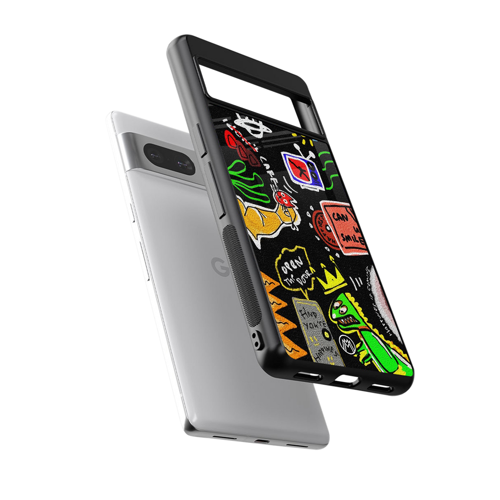 graffiti back phone cover | glass case for Google Pixel 7A