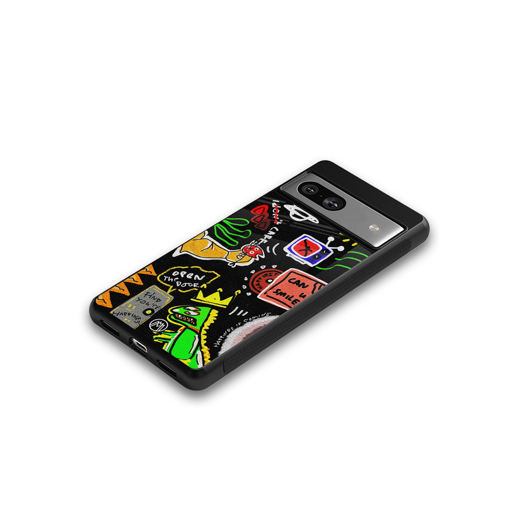 graffiti back phone cover | glass case for Google Pixel 7