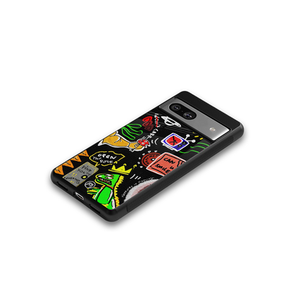 graffiti back phone cover | glass case for Google Pixel 7A