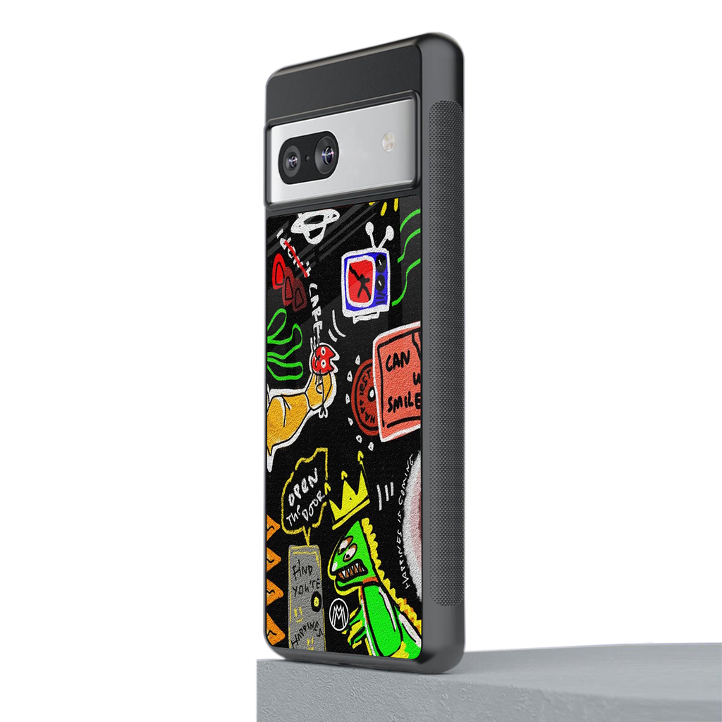 graffiti back phone cover | glass case for Google Pixel 7