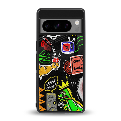 graffiti back phone cover | glass case for google pixel 8 pro