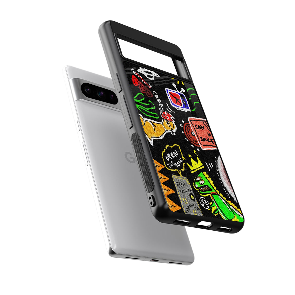 graffiti back phone cover | glass case for google pixel 8 pro