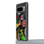 graffiti back phone cover | glass case for google pixel 8 pro