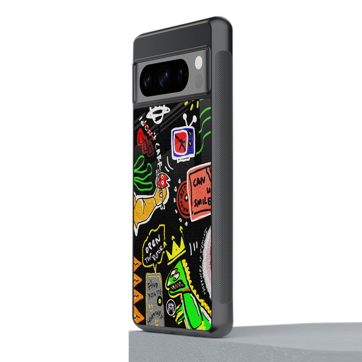 graffiti back phone cover | glass case for google pixel 8 pro