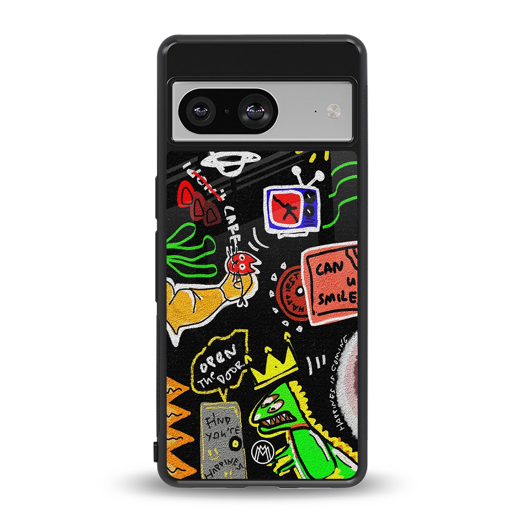 graffiti back phone cover | glass case for Google Pixel 8