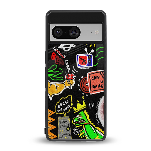 graffiti back phone cover | glass case for Google Pixel 8