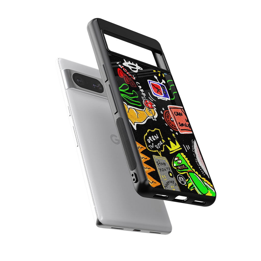graffiti back phone cover | glass case for Google Pixel 8