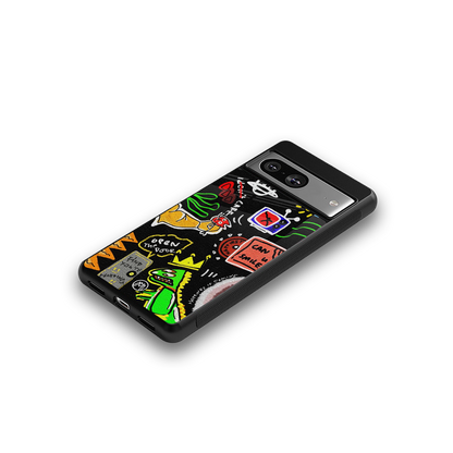 graffiti back phone cover | glass case for Google Pixel 8