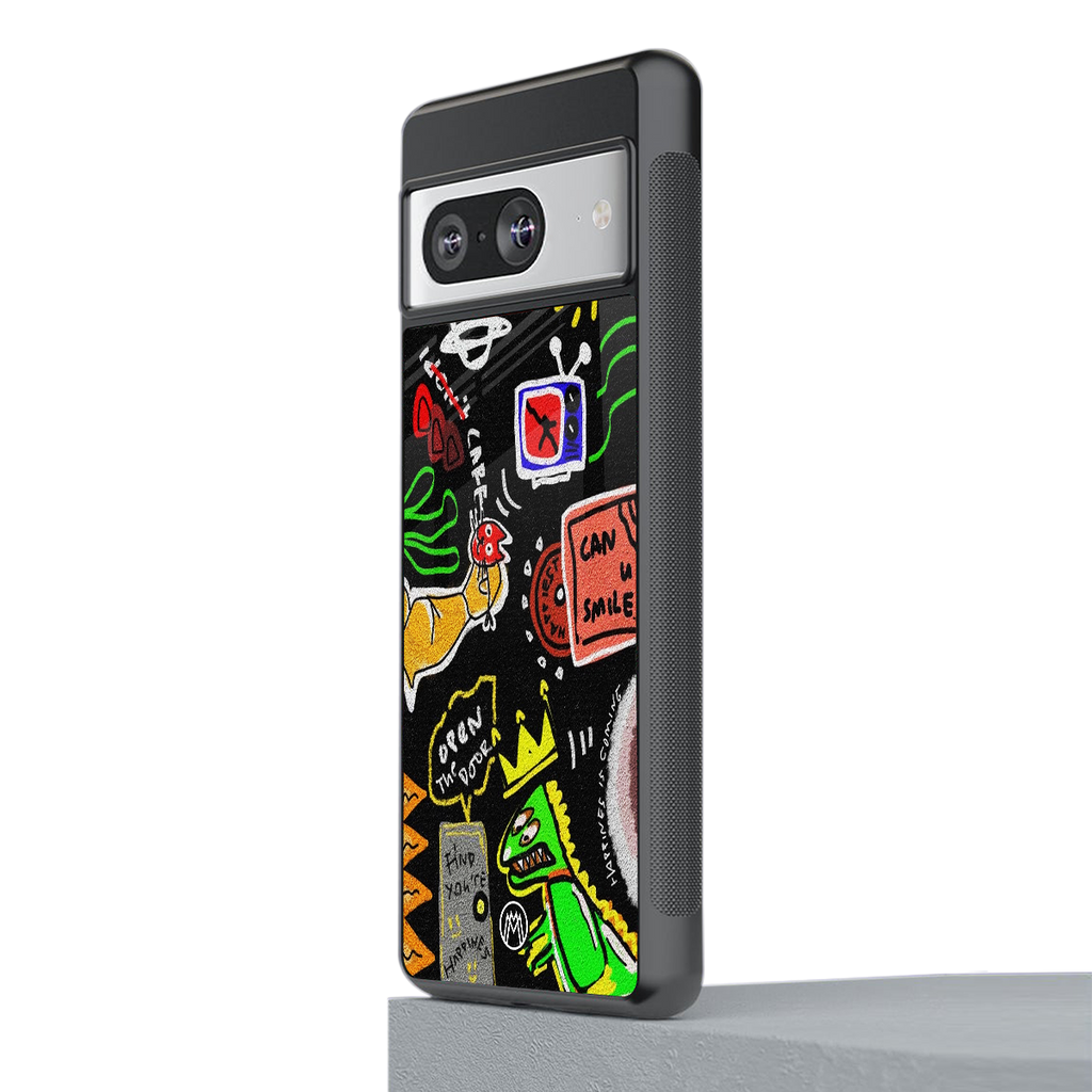 graffiti back phone cover | glass case for Google Pixel 8