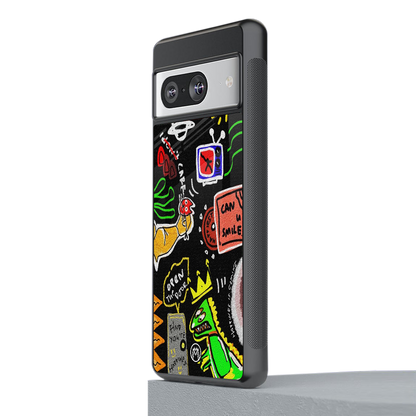 graffiti back phone cover | glass case for Google Pixel 8