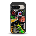 graffiti back phone cover | glass case for google pixel 9