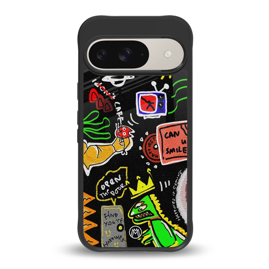 graffiti back phone cover | glass case for google pixel 9
