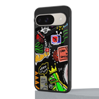 graffiti back phone cover | glass case for google pixel 9