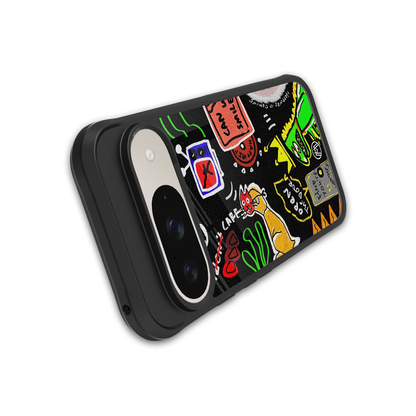 graffiti back phone cover | glass case for google pixel 9
