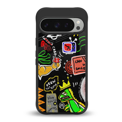 graffiti back phone cover | glass case for google pixel 9 pro
