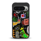 graffiti back phone cover | glass case for google pixel 9 pro xl