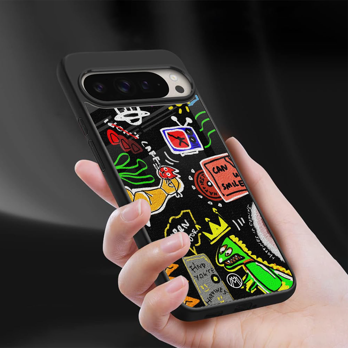 graffiti back phone cover | glass case for google pixel 9 pro xl