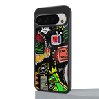 graffiti back phone cover | glass case for google pixel 9 pro