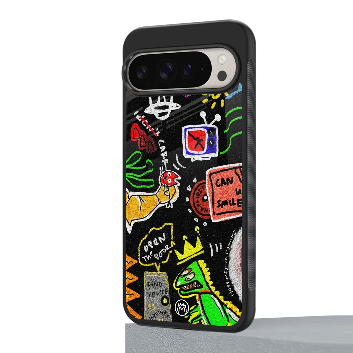 graffiti back phone cover | glass case for google pixel 9 pro