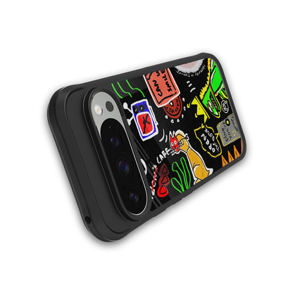 graffiti back phone cover | glass case for google pixel 9 pro