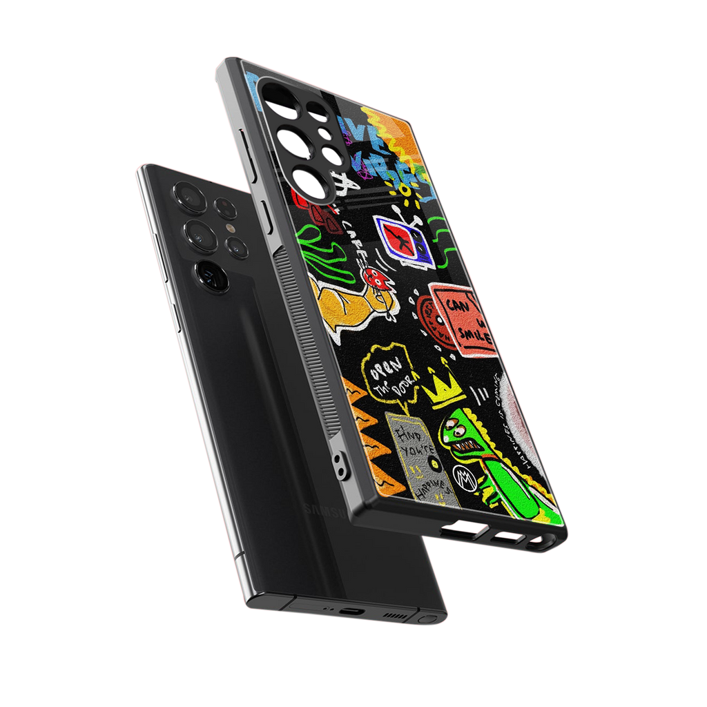graffiti back phone cover | glass case for samsung galaxy s23 ultra