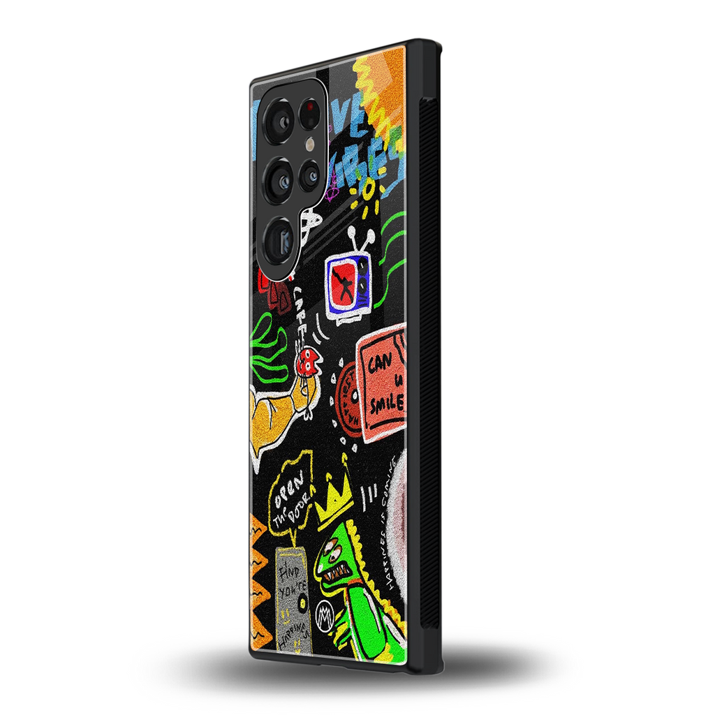 graffiti back phone cover | glass case for samsung galaxy s23 ultra
