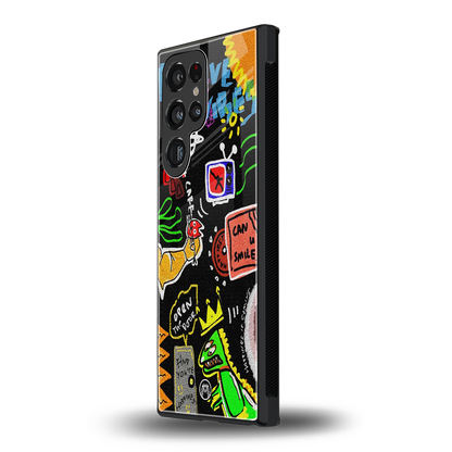 graffiti back phone cover | glass case for samsung galaxy s23 ultra