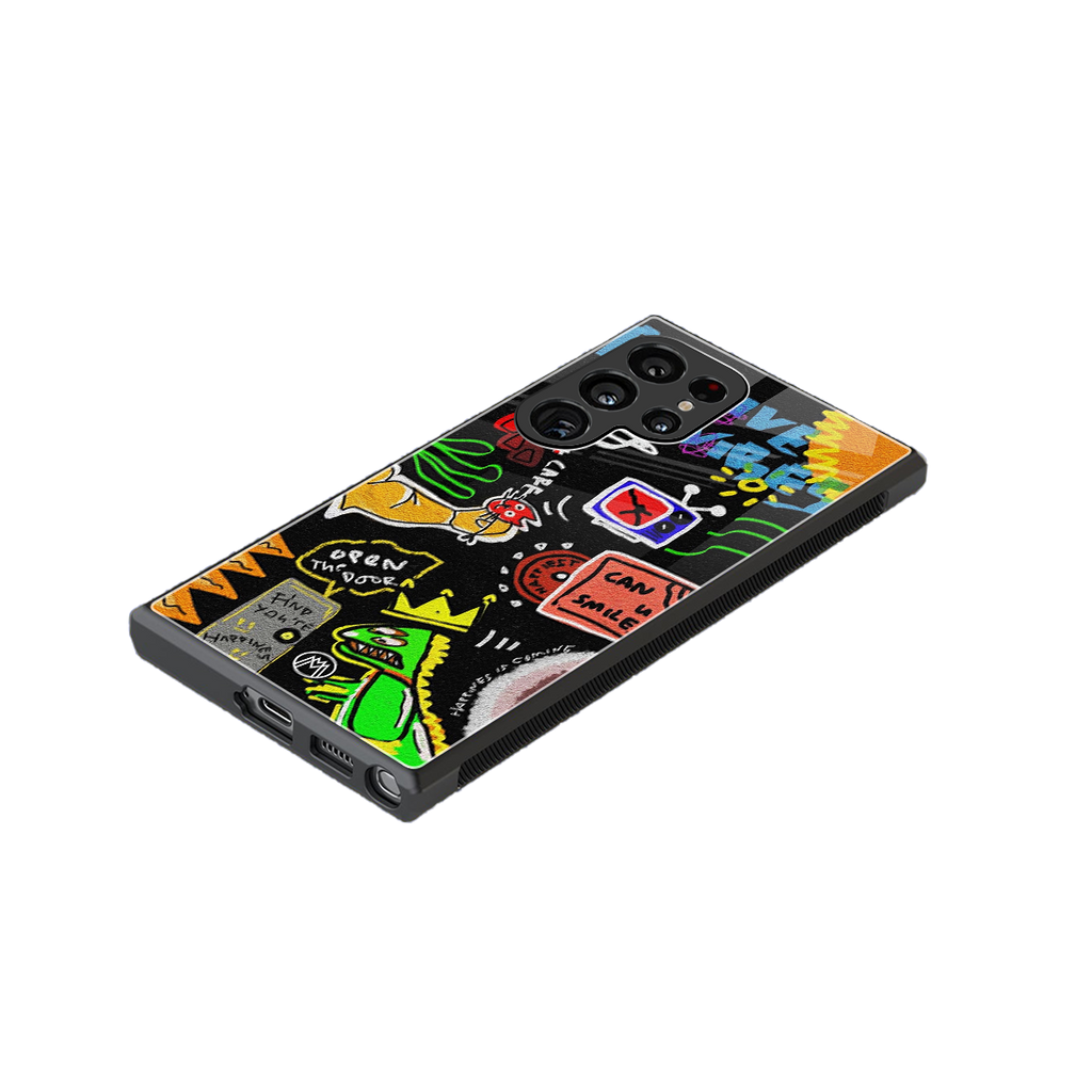 graffiti back phone cover | glass case for samsung galaxy s23 ultra