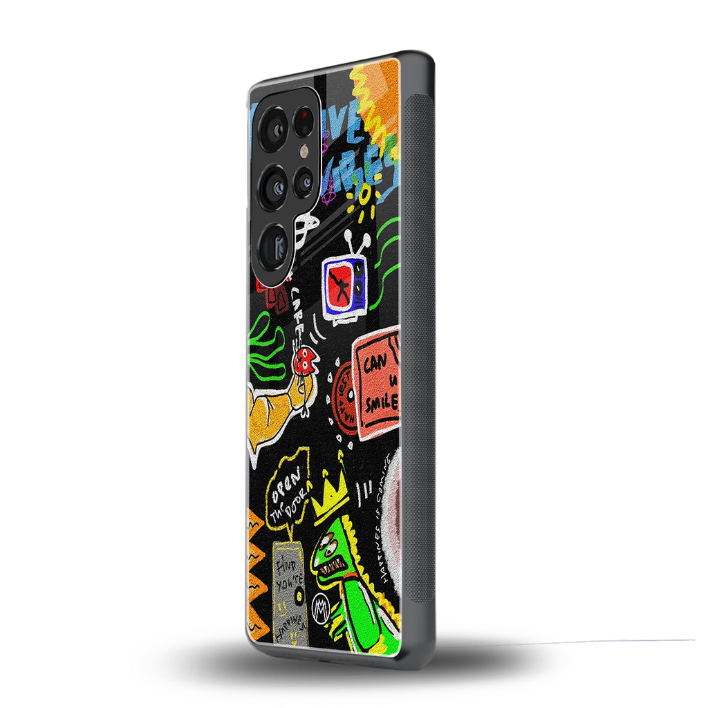 graffiti back phone cover | glass case for samsung galaxy s25 ultra